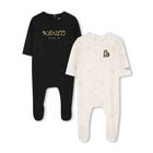 ملابس أطفال بنقشة النمر باللونين الأسود والعاجي ( قطعتين), 1, hi-res