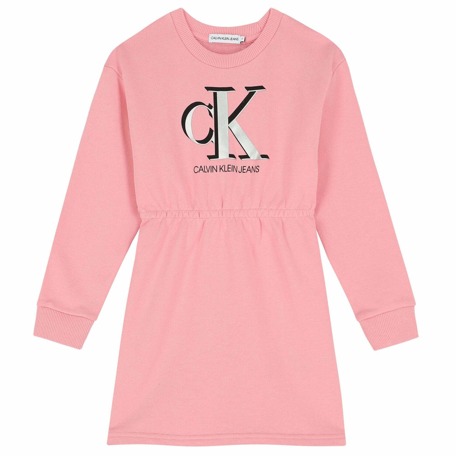 Girls Pink Logo Sweatshirt Dress, 1, hi-res image number null