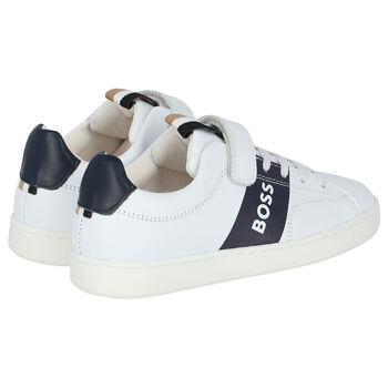 Boys White Logo Trainers