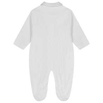 Baby Girls White Floral Babygrow