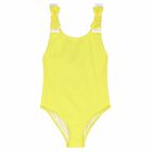 Girls Yellow & White Bow Swimsuit, 1, hi-res
