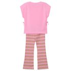 Girls Pink Flower Leggings Set, 3, hi-res