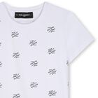 Girls Mini Me White Rhinestones Logo T-Shirt, 1, hi-res