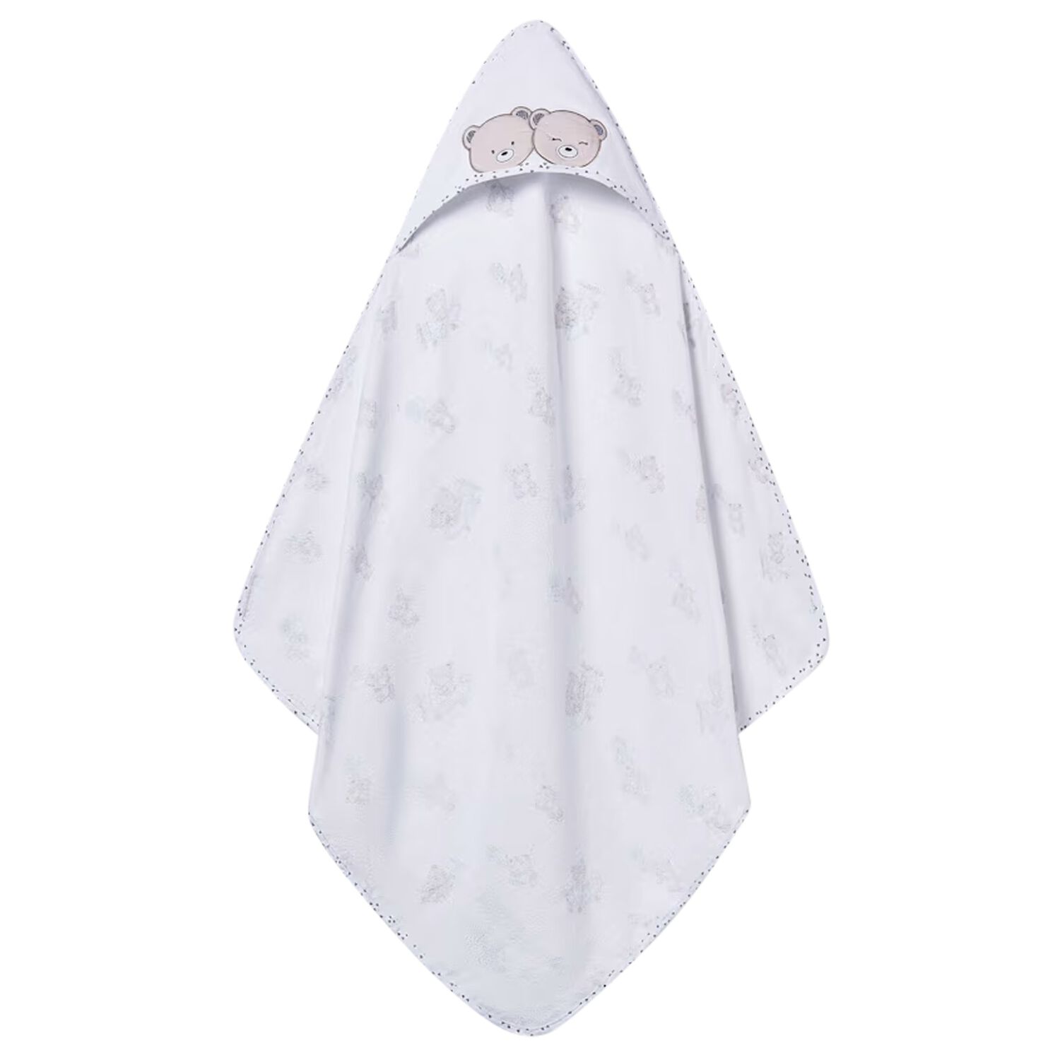 White Teddy Bear Hooded Towel, 1, hi-res