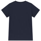 تيشيرت أولاد بالشعار باللون الكحلي, 2, hi-res