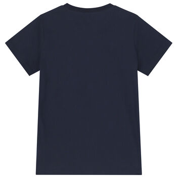 Boys Navy Blue Logo T-Shirt