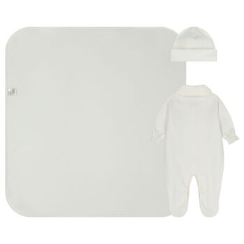 طقم هدايا ملابس أطفال عاجي اللون للبنات