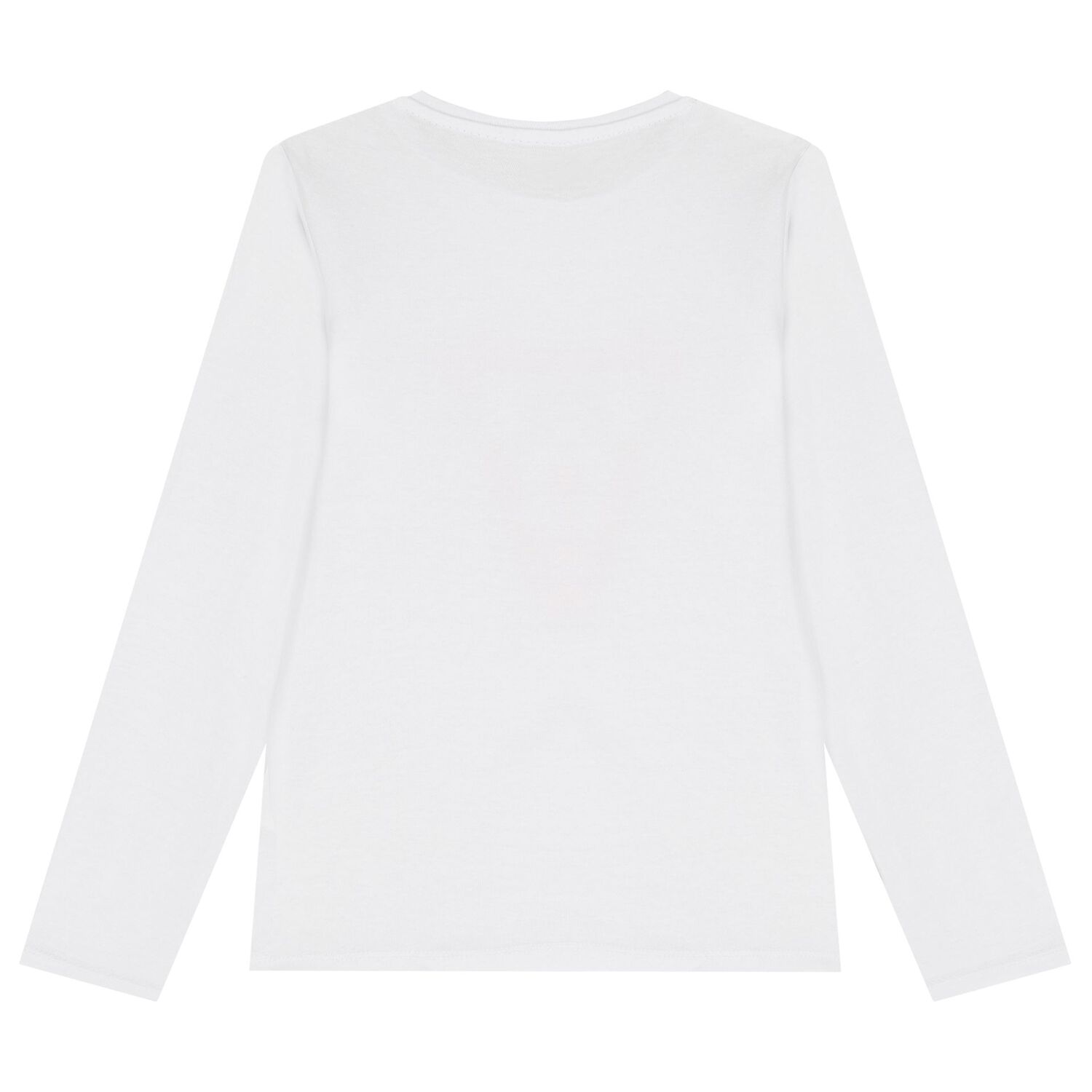 Girls White Glittery Logo Long Sleeve Top, 1, hi-res