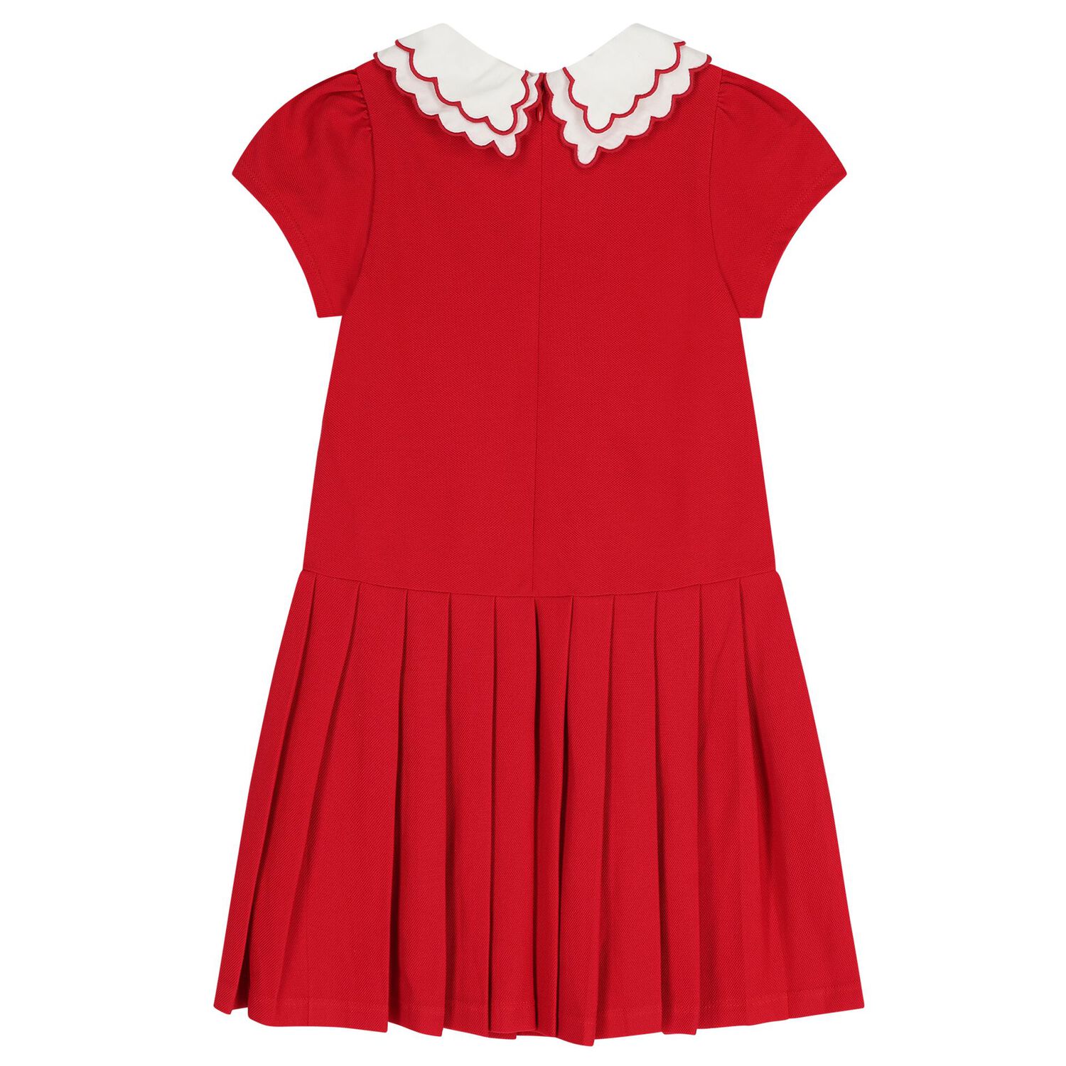 Girls Red Pleated Dress, 2, hi-res