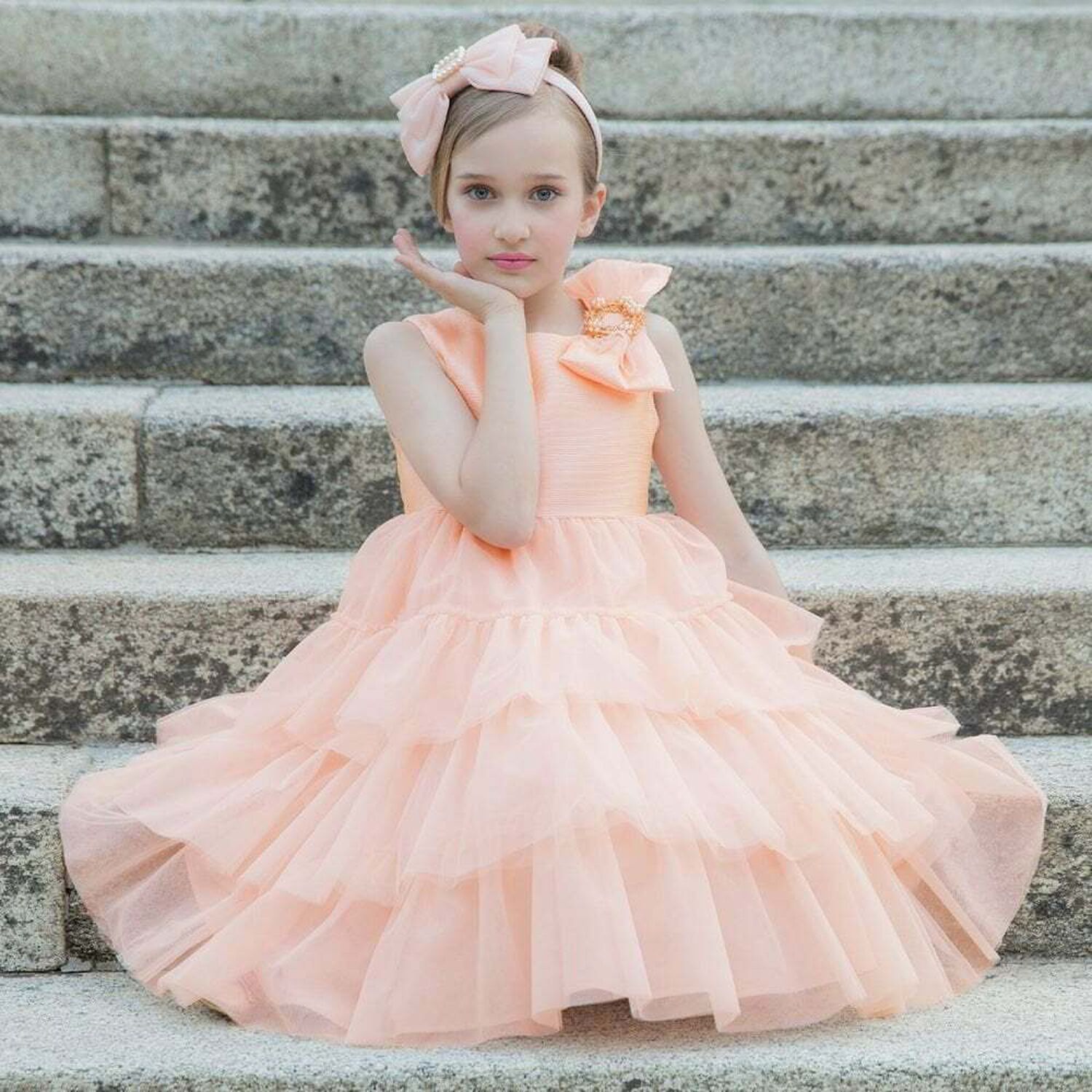 Girls Pink Haute Couture Dress, 1, hi-res image number null