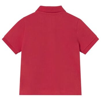 Younger Boys Red Logo Polo Shirt