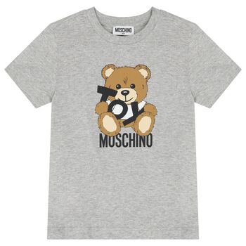 Grey Teddy Bear Logo T-Shirt