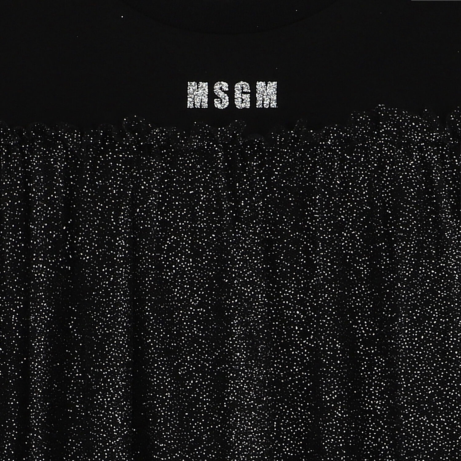 Girls Black Logo Tulle Dress, 1, hi-res