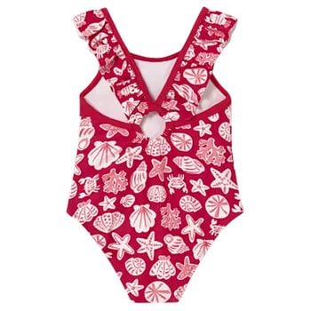 Younger Girls Red Seashell Swimsuit