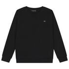 Boys Black Knitted Jumper, 1, hi-res