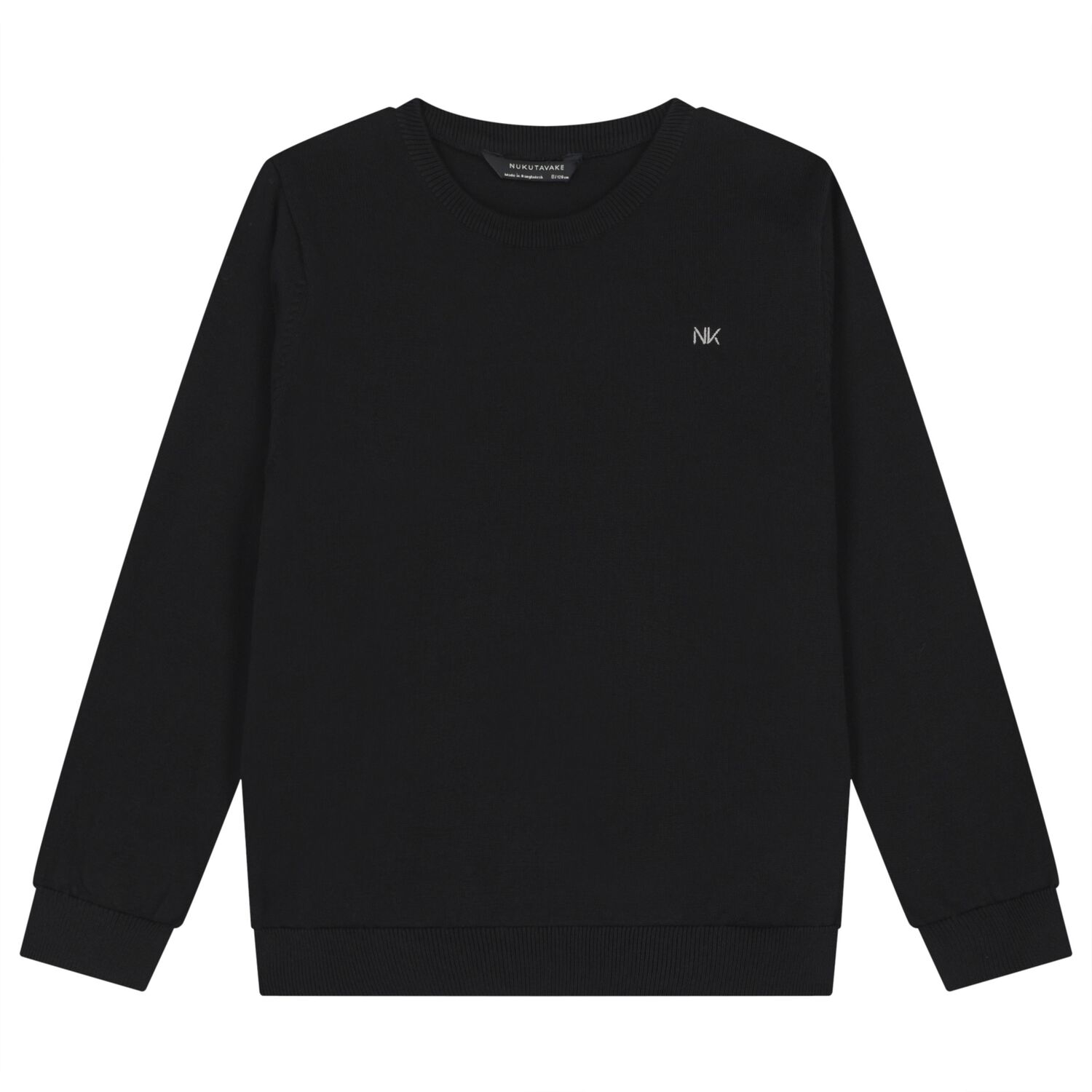 Boys Black Knitted Jumper, 1, hi-res