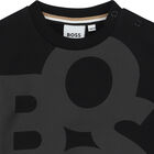 Younger Boys Black Logo Sweatshirt, 1, hi-res
