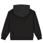 Boys Black Logo Hooded Top, 1, hi-res