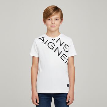 Boys White Logo T-Shirt