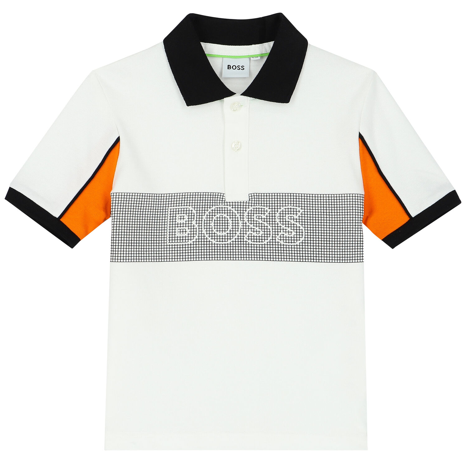 Boys White & Black Logo Shorts set, 1, hi-res