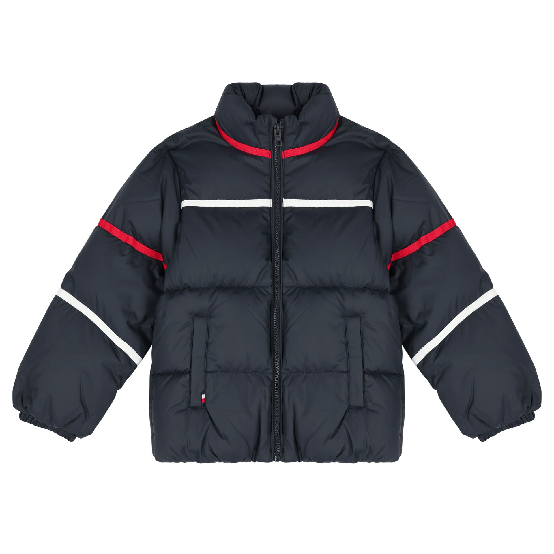 Tommy Hilfiger Boys Navy Blue Logo Puffer Jacket Junior Couture UAE