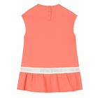 فستان بالشعار باللون المرجاتى للبنات, 1, hi-res