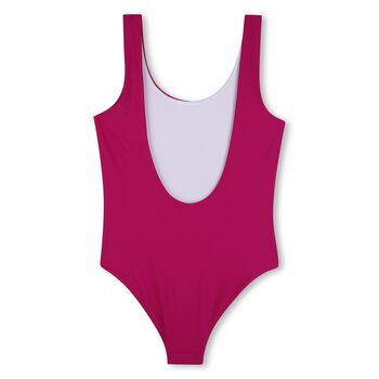 Girls Mini Me Pink Logo Swimsuit