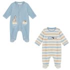  أفرول أولاد باللون الأزرق والبيج (2  قطع) , 2, hi-res