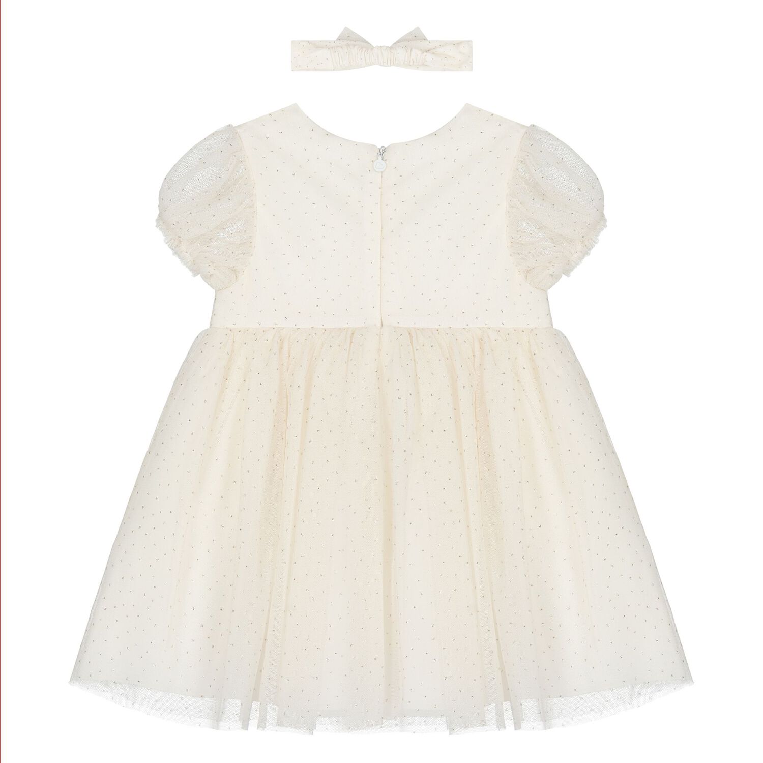 Younger Girls Ivory Tulle Dress Set, 2, hi-res