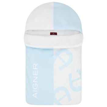 Baby Boys White & Blue Logo Nest