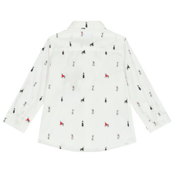 Younger Boys White Dogs Shirt