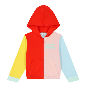 Girls Multicoloured Logo Zip-Up Top