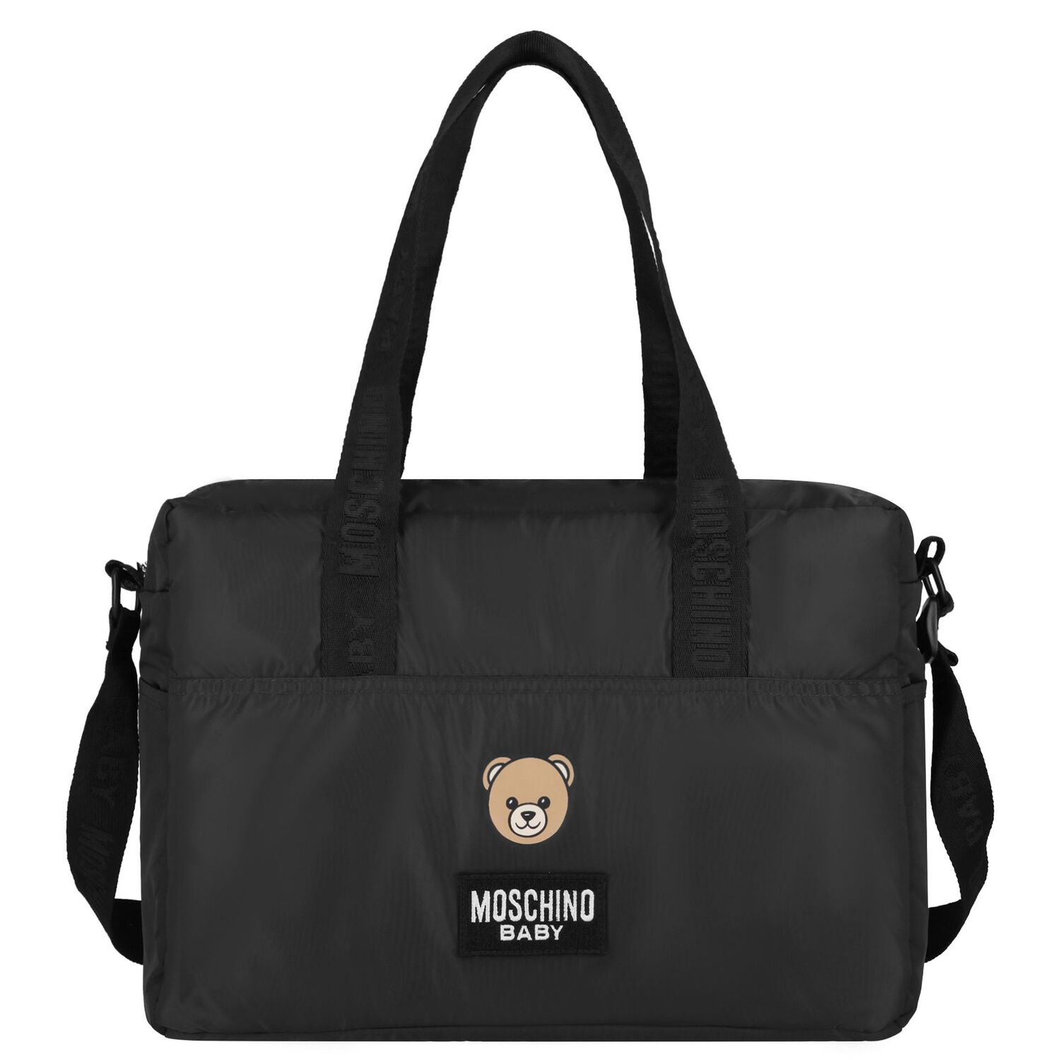 Black Teddy Bear Baby Changing Bag, 3, hi-res