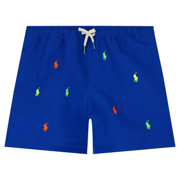 Boys Blue Logo Swim Shorts