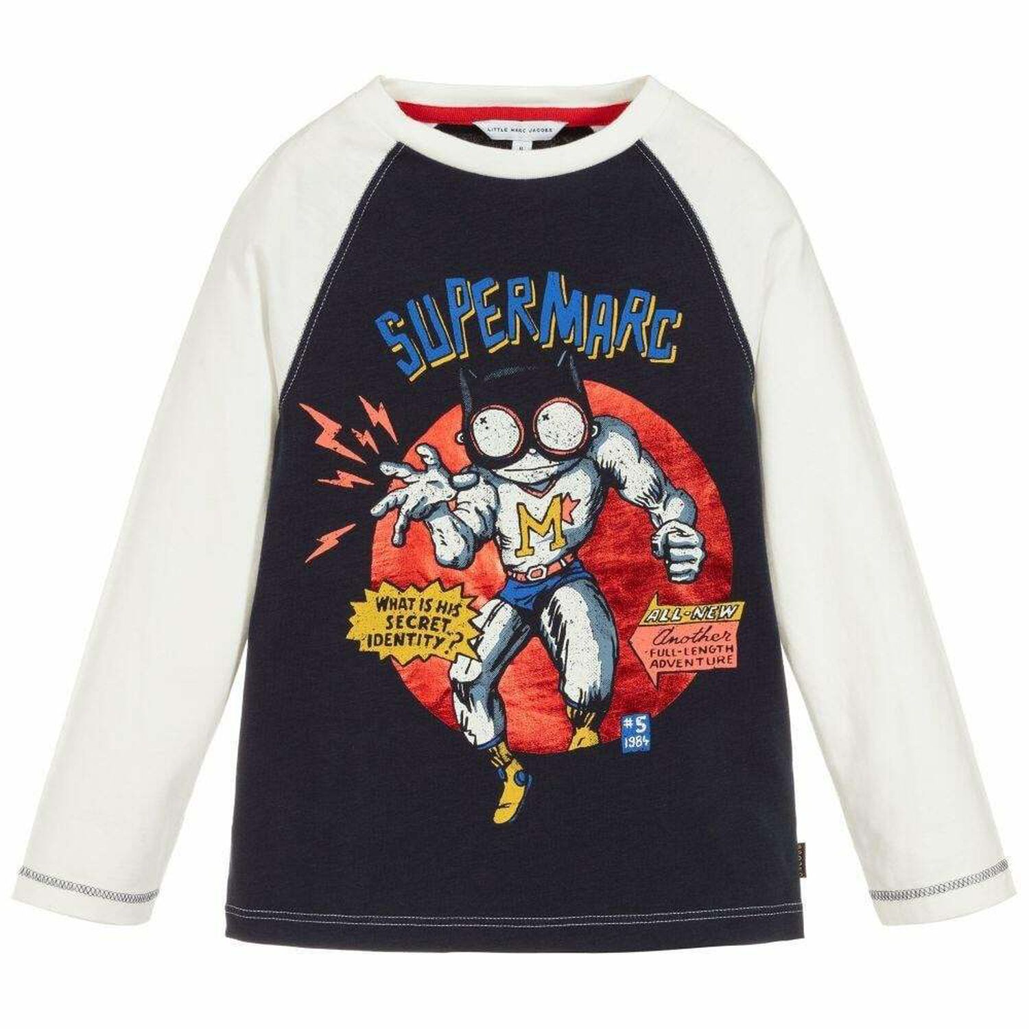 Boys Blue & White Logo Top, 1, hi-res