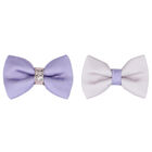 Girls Purple Bow Hair Clips ( 2 Pack ), 3, hi-res