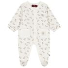 Ivory & Beige Teddy Bear Logo Babygrow, 1, hi-res