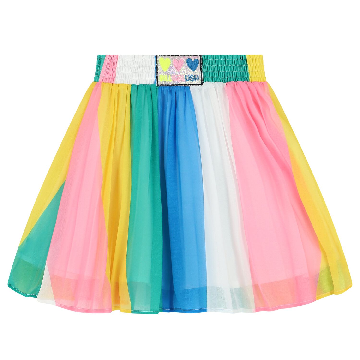 Girls Rainbow Pleated Skirt, 1, hi-res