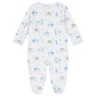 Baby Boys White & Blue Dinosaur Era Babygrow, 1, hi-res