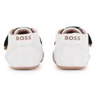 Baby Boys White Logo Pre Walker Shoes, 1, hi-res