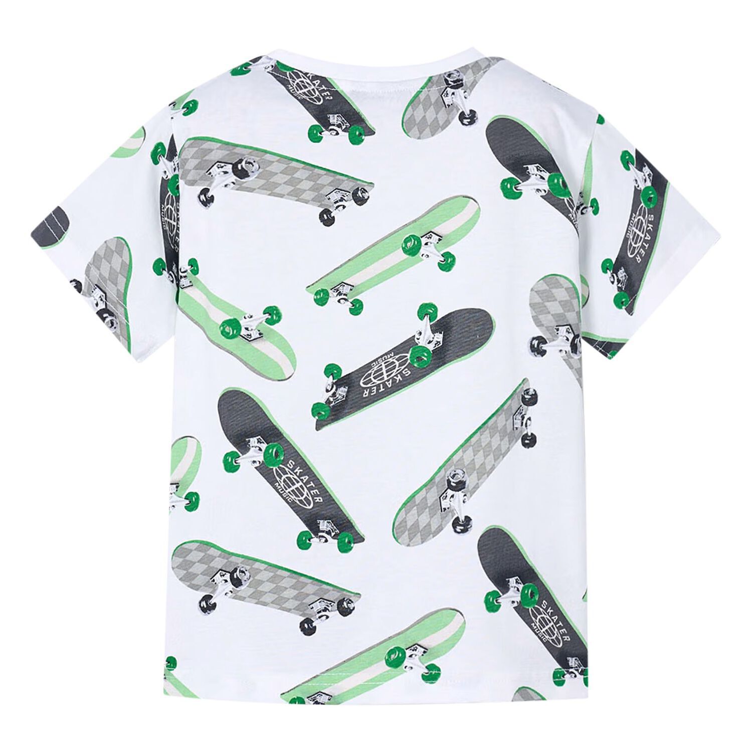 Boys White & Green Skateboards T-Shirt, 2, hi-res image number null