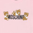 Younger Girls Pink Teddy Bear Logo T-Shirt, 6, hi-res