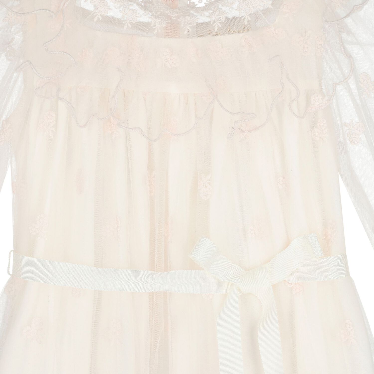 Girls Pink Embroidered Tulle Dress, 1, hi-res