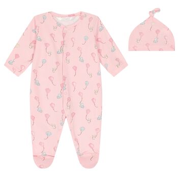 Baby Girls Pink Kite Babygrow & Hat Set