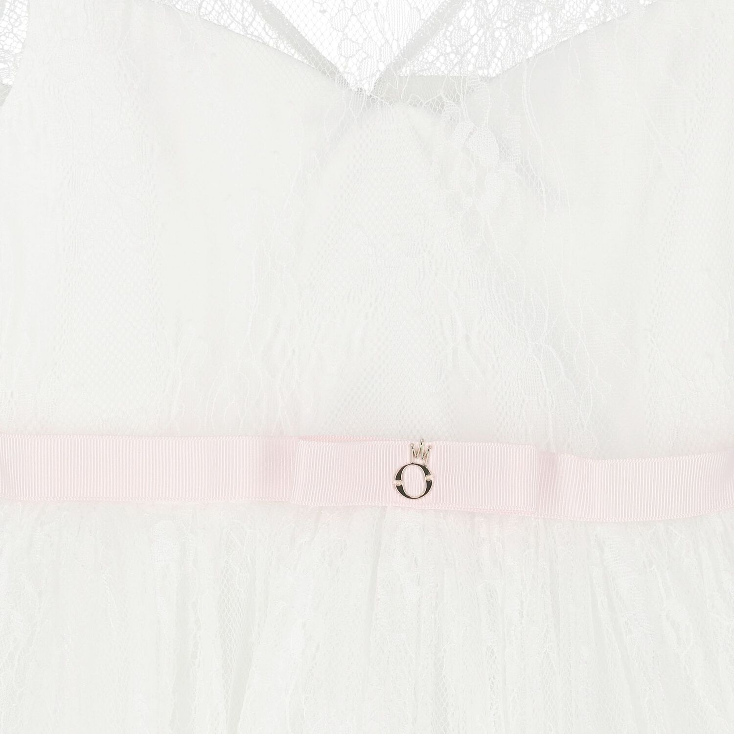 Girls White Chantilly Lace Mirelle Dress, 1, hi-res