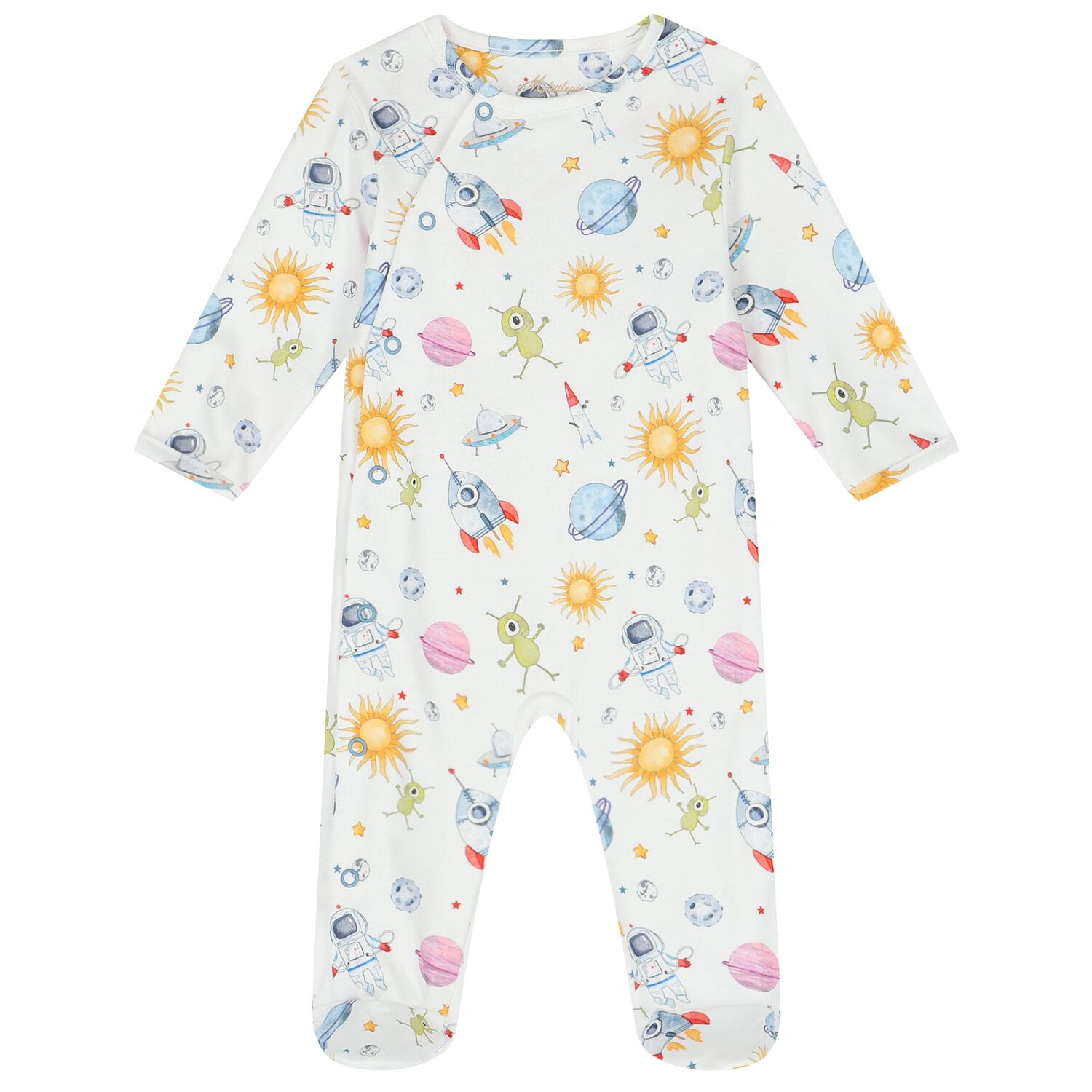 Baby Boys White Space Babygrow, 1, hi-res image number null