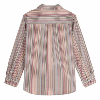 Boys Striped Mini Me Cotton Shirt