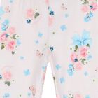 Younger Girls Pink Floral Leggings, 1, hi-res