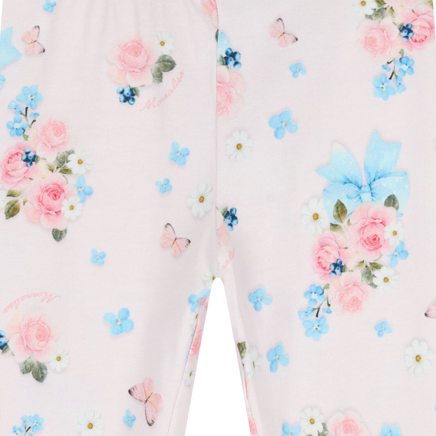 Younger Girls Pink Floral Leggings, 1, hi-res