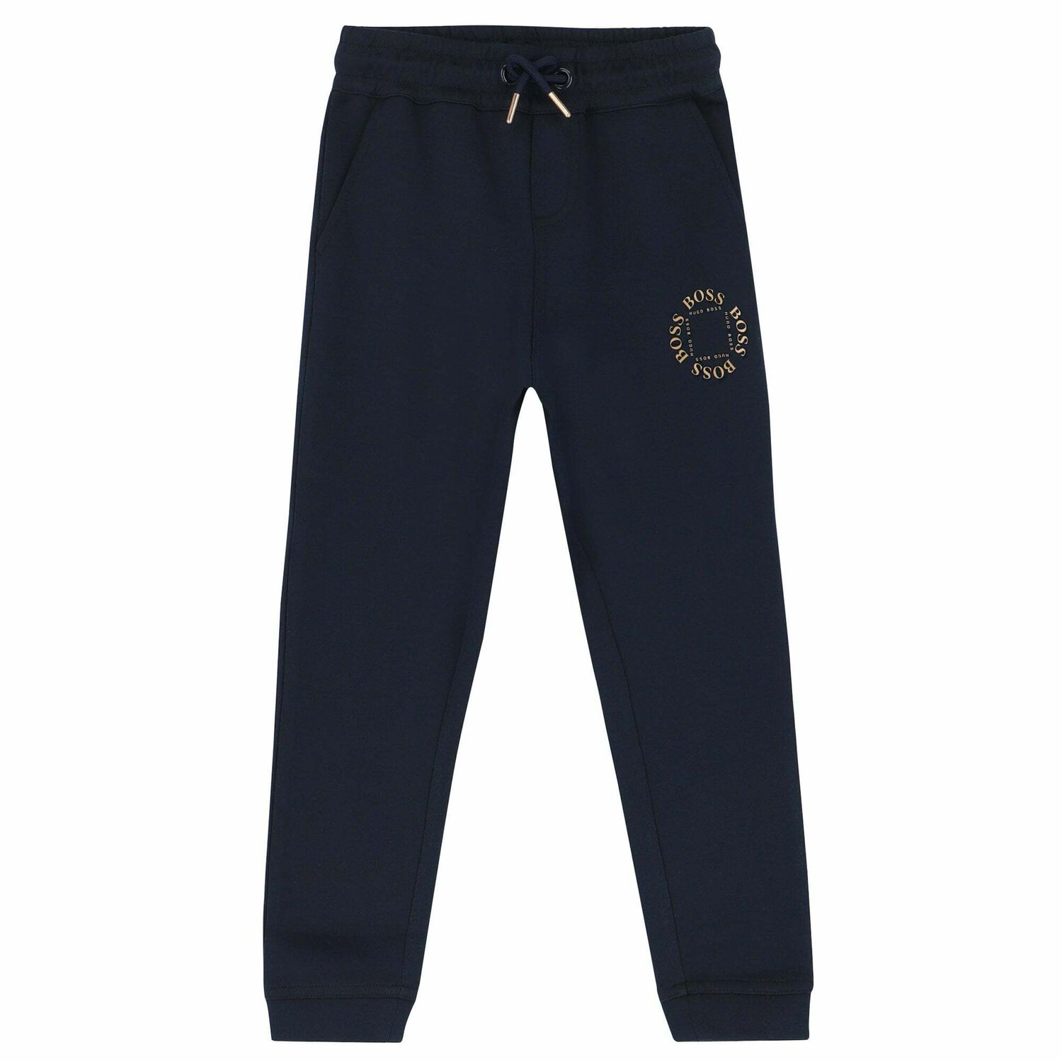 Boys Navy Blue Logo Joggers, 1, hi-res